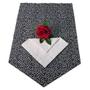 Imagem de Kit 1 lugar - Caimento em v preto com flores brancas e rosa vermelha