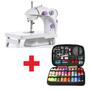 Imagem de Kit 1 Mini máquina de costura portátil, 1 Mesa Extensora e 1 Kit de costura