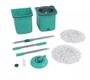 Imagem de Kit 1 Mop Pro Flash Limp Esfregão Spin Balde Inox MOP7824 + 1 Refil Extra Microfibra RMOP8210