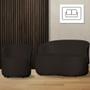 Imagem de Kit 1 Namoradeira e 1 Poltrona Orgânica Beatriz Suede Composê material sintético Preto - Estopar