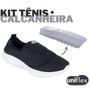 Imagem de Kit 1 Par Tenis Feminino Calce Fácil Ortopédico Casual + Calcanheira e Silicone Anti Impacto Para Esporão