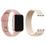 Imagem de Kit 1 Relógio Inteligente SmartWatch W9 Lite Rosa Android iOS + 1 Pulseira Extra Nylon Rosa Vintage