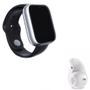 Imagem de Kit 1 Relógio SmartWatch A1 Pro Plus Prata + 1 Mini Fone Bluetooth Branco - 42mm Smart Bracelet