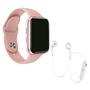 Imagem de Kit 1 Relógio SmartWatch w8 Lite Plus Rosa Troca Pulseira + 1 Fone Bt S6 Branco