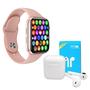 Imagem de Kit 1 Relógio SmartWatch w8 Lite Plus Rosa Troca Pulseira + Fone Bt i11 Pro TWS