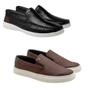 Imagem de Kit 1 Sapato Mocassim Porto Preto + 1 Sapato Slip On Connect Marrom - Laroche