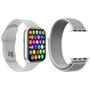 Imagem de Kit 1 Smartwatch Iwo9 Lite Branco + 1 Pulseira Extra Branco
