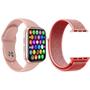 Imagem de Kit 1 Smartwatch W34 S Rosa + 1 Pulseira Extra Rosa Shock