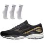 Imagem de Kit 1 Tênis de Corrida Masculino Mizuno Wave Falcon 5 e 3 Pares de Meia Cano Médio