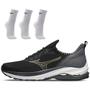 Imagem de Kit 1 Tênis de Corrida Masculino Mizuno Wave Zest e 3 pares de Meia Cano Médio