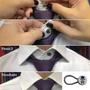 Imagem de Kit 1 Tie Clip Preto + 2 Extensor de Botão + 1 Segura Camisa