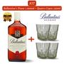 Imagem de Kit 1 Whisky Balantine's Finest 1.000ml com 4 Copos de Vidro de 250ml para Whisky