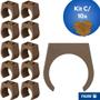 Imagem de Kit 10 Abraçadeira De Encaixe Para Tubos Soldável E Eletrodutos PVC Marrom 1/2" De 20 mm Tigre