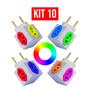 Imagem de Kit 10 Adaptador de Tomada Benjamin Cubo Colorido Universal 4 Entradas 10A 20A