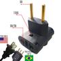 Imagem de Kit 10 Adaptador Tomada Elétrica Plug Padrão Te Benjamim 3 Saídas Para 2 Pinos De 20 Amperes Preto