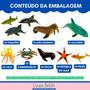 Imagem de Kit 10 Animais Bichinhos Brinquedo Marinhos Peixinho Tubarão Foca