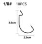 Imagem de Kit 10 Anzol Offset De Pesca Camarao Soft Bait Shad Grub