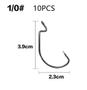 Imagem de Kit 10 Anzol Offset De Pesca P/ Camarao Soft Bait Shad Grub
