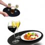 Imagem de Kit 10 Bandejas Antiderrapantes 35cm Pretas para Servir Bebidas Bares Restaurantes Hercules