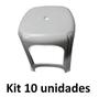 Imagem de Kit 10 Banqueta Plástica Reforçada Cap. 120 Kg Branca