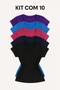 Imagem de kit 10 Blusa T-Shirt feminina malha canelada  t-shirt