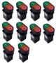 Imagem de Kit 10 botao duplo xb2 ebw 8365  iluminação 220v sibratec