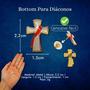 Imagem de Kit 10 Broche Cruz Diaconal Botom Crucifixo Atacado