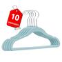 Imagem de Kit 10 Cabides Slim Ultrafino Aveludados Antideslizante Infantil Azul Veludo