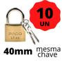 Imagem de Kit 10 Cadeado Pado 40mm Mesmo Segredos Iguais Mesma Chave