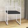 Imagem de Kit 10 Cadeira de Jantar Cubo Office Escritório Recepção Ferro Branco material sintético Cinza - Ahz Móveis