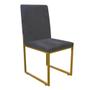 Imagem de Kit 10 Cadeira de Jantar Office Sttan Industrial Escritório Sala Ferro Dourado Sintético Cinza - Ahz Móveis