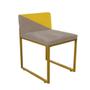 Imagem de Kit 10 Cadeira Office Lee Duo Sala de Jantar Industrial Ferro Dourado Sintético Bege e Amarelo - Ahazzo Móveis