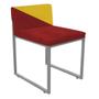 Imagem de Kit 10 Cadeira Office Lee Duo Sala de Jantar Industrial Ferro Prata Suede Vermelho e Amarelo - Ahz Móveis