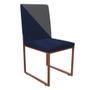 Imagem de Kit 10 Cadeira Office Stan Duo Sala de Jantar Industrial Ferro Bronze material sintético Azul Marinho e Cinza - Ahz Móveis