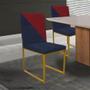 Imagem de Kit 10 Cadeira Office Stan Duo Sala de Jantar Industrial Ferro Dourado Suede Azul Marinho e Vermelho - Ahz Móveis