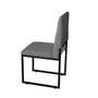 Imagem de Kit 10 Cadeira Para Sala de Jantar Trendy Base Metálica Preto material sintético Cinza - Móveis Mafer
