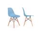 Imagem de Kit 10 Cadeiras Charles Eames Eiffel Azul Base Madeira Sala Cozinha Jantar - BERING