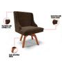 Imagem de Kit 10 Cadeiras Estofadas Giratória para Sala de Jantar Lia Suede Marrom - Ibiza