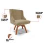Imagem de Kit 10 Cadeiras Estofadas Giratória para Sala de Jantar Lia Suede Marrom RT - Ibiza