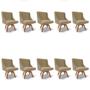Imagem de Kit 10 Cadeiras Estofadas Giratória para Sala de Jantar Lia Suede Marrom RT - Ibiza