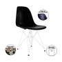 Imagem de Kit 10 Cadeiras Jantar Assento Preto Eiffel Eames Base Ferro Branco