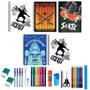 Imagem de Kit 10 Caderno Skate 96 Folhas Arame Capa Dura Com 36 Itens