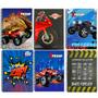 Imagem de Kit 10 Cadernos Estampado Meninos Capa Dura Grande A4 Arame Espiral Com 38 Itens