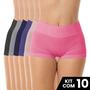 Imagem de Kit 10 Calcinha Cueca Box Shortinho Zero Costura Sem Marcação Ajuste Perfeito Com Elasticidade