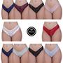 Imagem de Kit 10 Calcinha de Renda Tanga Elástico Lingerie Confortável - c3 KIT 10 JÚLIA
