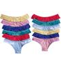 Imagem de Kit 10 Calcinha Tanga Fio Dental Lingerie Com Renda Em Microfibra