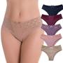 Imagem de KIT 10 Calcinhas algodão cintura alta Lingerie Atacado Em Cotton E Renda 