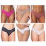 Imagem de Kit 10 Calcinhas Feminina Fio Dental  Duplo Franzida 
