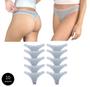 Imagem de Kit 10 Calcinhas Fio Dental Try Basics Algodão Cotton Básica Lisa Moda Lingerie