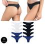 Imagem de Kit 10 Calcinhas Fio Dental Try Basics Algodão Cotton Básica Lisa Moda Lingerie